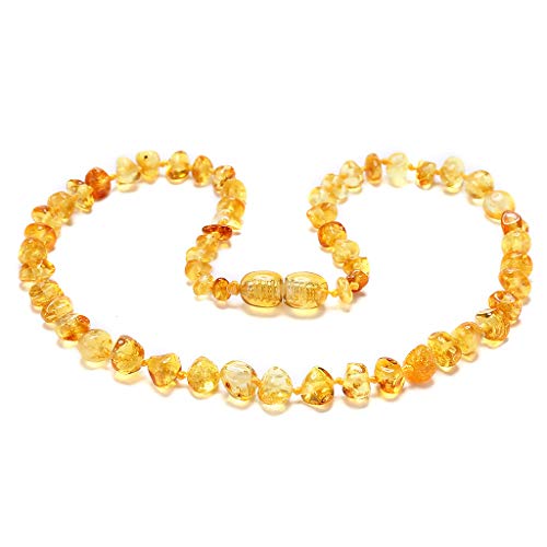 ZHAOXIA Collar de ámbar (Lemon) - Collar de Ambar ámbar báltico - Longitud 33 cm ZHAOXIA Collar de ámbar (Lemon) - Collar de Ambar ámbar báltico - Longitud 33 cm