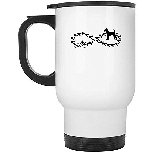 zhouyeT Love Airedale Terrier Infinity Travel Coffee Mug, Taza de viaje (White Mug)