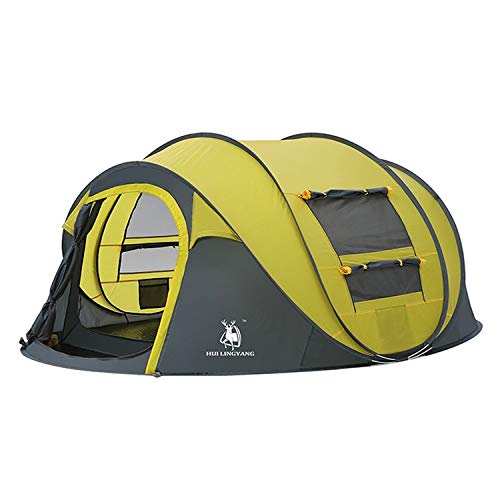 Zhouzl Productos de Camping Tienda de campaña automática para Acampar al Aire Libre 23 Personas Tienda de Apertura rápida, tamaño: 280x200x120cm Productos de Camping (Color : Amarillo)