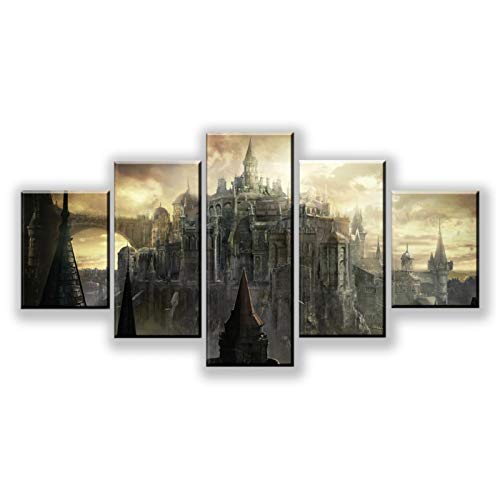 ZQXXX Dark Souls 3 juego HD imágenes póster pinturas arte castillo escena de juego para decoración del hogar-30x40cm 30x60cm 30x80cm sin marco