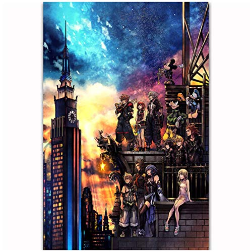 ZQXXX Kingdom Hearts III 3 Anime Comic dibujos animados videojuego pared arte cartel e impresiones lienzo decoración del hogar imagen -50x70cm sin marco