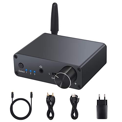 192 kHz Convertidor Digital Optico a Analógico RCA con Receptor Bluetooth V5.0 Amplificador de Auriculares 16-300Ω Función aptX y Baja Latencia Soporta PCM/LCM Control de Volumen con Enchufe 192 kHz Convertidor Digital Optico a Analógico RCA con Receptor Bluetooth V5.0 Amplificador de Auriculares 16-300Ω Función aptX y Baja Latencia Soporta PCM/LCM Control de Volumen con Enchufe