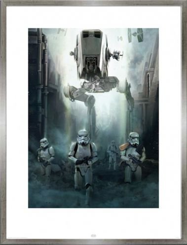1art1 Star Wars Póster Impresión Artística con Marco (Madera DM) Gris Peltre - Rogue One, Stormtroopers (80 x 60cm)