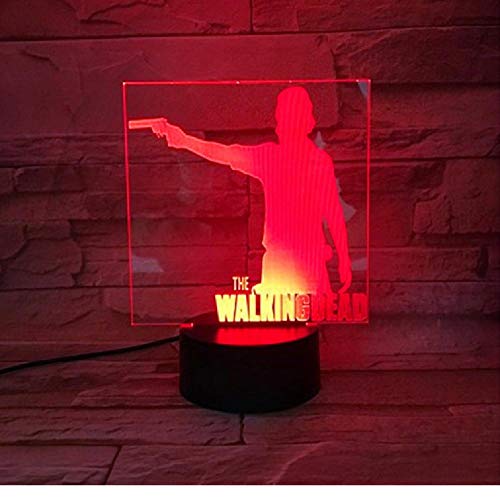 3D The Walking Dead Night Light 7 Colores Lámpara De Escritorio Cambiante Novedad Nightlight Para Niños Regalos De Halloween