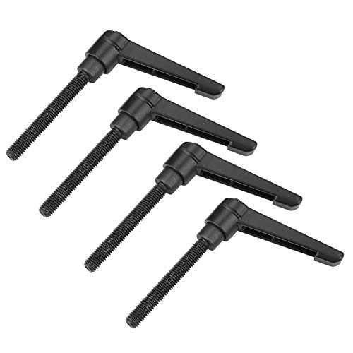 4 piezas de manija de sujeción, manijas ajustables de la máquina de la manija del hilo del acero inoxidable M6, negro(60MM)