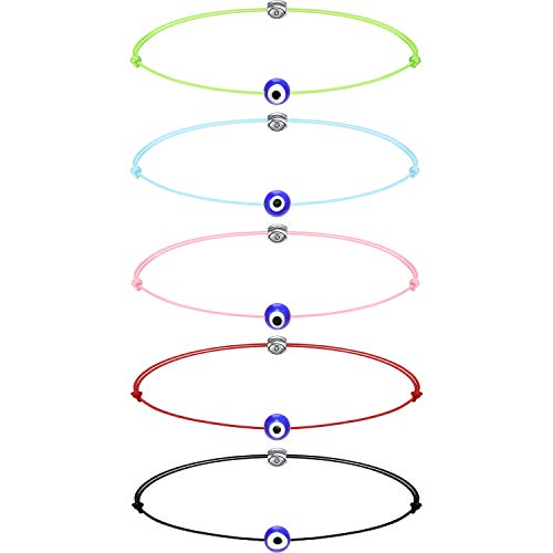 5 Piezas Pulseras de Ojos Mal Pulseras de Buena Suerte Joya de Pulseras de Amistad de Cadena de Encanto de Cabalá para Mujer Hombre 5 Piezas Pulseras de Ojos Mal Pulseras de Buena Suerte Joya de Pulseras de Amistad de Cadena de Encanto de Cabalá para Mujer Hombre