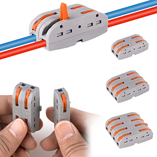 50Pcs DIY Conectores de Cable compactos Palanca Tuerca Cable Conector Bloque de Terminales Surtidas Conector