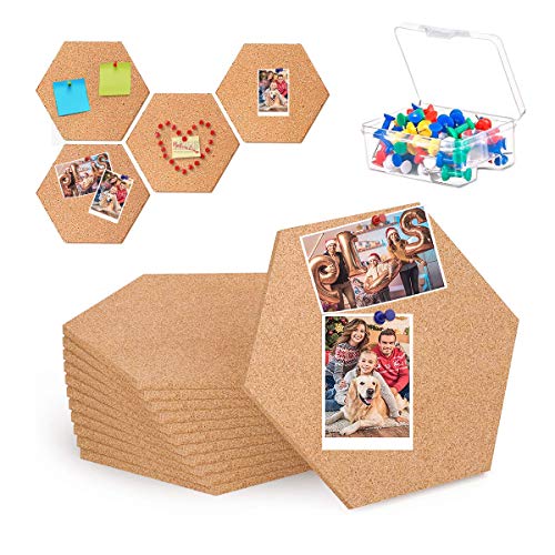 6 Piezas Tablero de Corcho, BoloShine Tablon de Anuncios Autoadhesivo, Hexagonal Corcho Pared con 50 pin para Fotos Notas Decoración de Hogar y Oficina 6 Piezas Tablero de Corcho, BoloShine Tablon de Anuncios Autoadhesivo, Hexagonal Corcho Pared con 50 pin para Fotos Notas Decoración de Hogar y Oficina