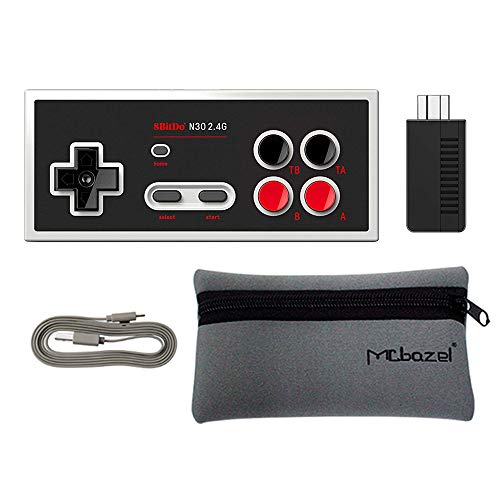 8Bitdo N30 2.4G controlador inalámbrico Bluetooth Gamepad para NES Classic Edition con bolsa de almacenamiento Mcbazel