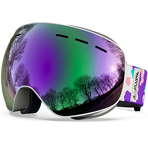 ACURE Gafas de Esquí, Máscara Gafas Esqui Snowboard Esquiar OTG sin Marco Doble Lente con protección Anti Niebla y UV400 para Hombre Mujer Adultos Juventud Jóvenes Chicos Chicas