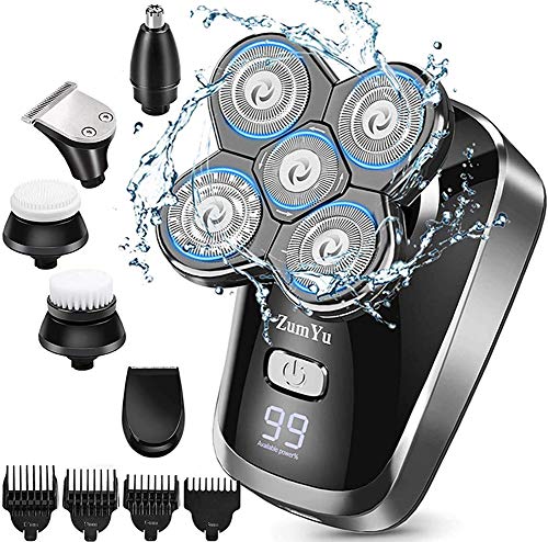 Afeitadora Electrica Hombre, 6 en 1 Maquina De Afeitar Calva Recortadora Barba Recortador de nariz, Impermeable sin Cable Pantalla LED USB Recargable Afeitadora Electrica Hombre, 6 en 1 Maquina De Afeitar Calva Recortadora Barba Recortador de nariz, Impermeable sin Cable Pantalla LED USB Recargable