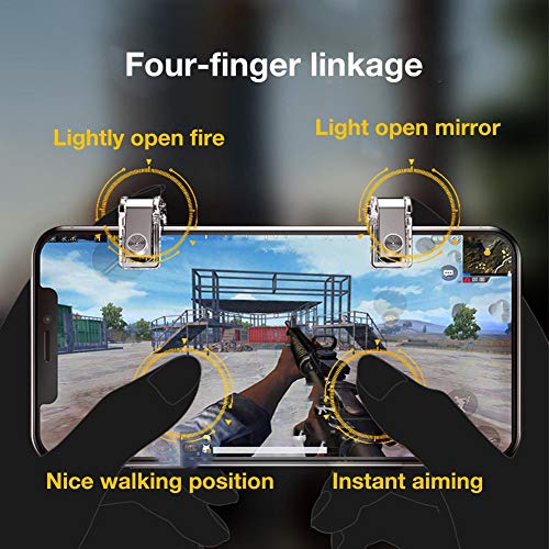 AIMERKUP Controlador de Disparador móvil Teléfono móvil Metal Transparente Disparador de un botón L1 + R1 Disparo Botón de Disparo Joystick justifiable AIMERKUP Controlador de Disparador móvil Teléfono móvil Metal Transparente Disparador de un botón L1 + R1 Disparo Botón de Disparo Joystick justifiable