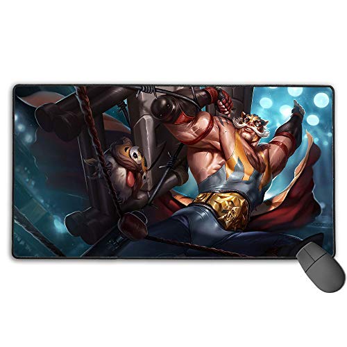 Alfombrilla de ratón para videojuegos para League Legends El Tigre Braum, alfombrilla de escritorio grande para teclado de computadora, alfombrilla ultra gruesa de 3 mm x 80 cm Alfombrilla de ratón para videojuegos para League Legends El Tigre Braum, alfombrilla de escritorio grande para teclado de computadora, alfombrilla ultra gruesa de 3 mm x 80 cm