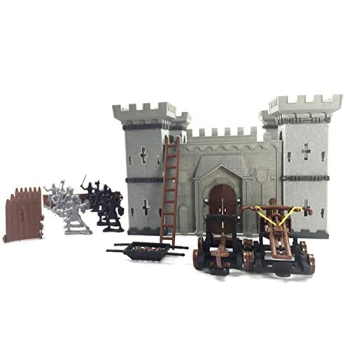 AmandaJ Figura de acción de caballeros de castillo medieval, juego de caballeros educativos, conjunto de juguetes de castillo de caballeros medievales romanos para mejorar tu habilidad práctica