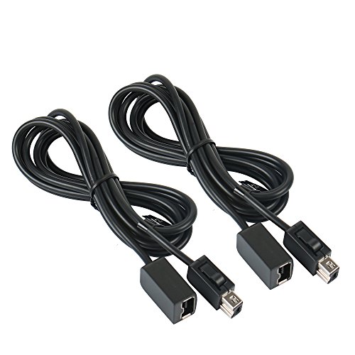 AMATHINGS 2 unidades (paquete doble) Cable alargador para controlador (2 unidades de 1,80 metros) acoplable = 3,60 metros = cable XXXL, apto para NES Classic Mini y SNES Mini, Wii y Wii Mini.