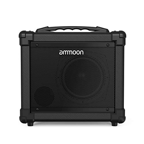 ammoon 10W Amplificador de Guitarra Eléctrico Portatil, Sonido Analógico, Soporte de Conexión BT, Doble Fuente de Alimentación