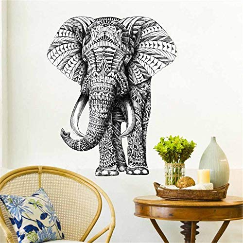 Animal Sketch estilo Patrón elefante Arte Calcomanía diseño abstracto retro Etiqueta de la pared Papel tapiz de vinilo dormitorio decoración del hogar arte PVC Mural