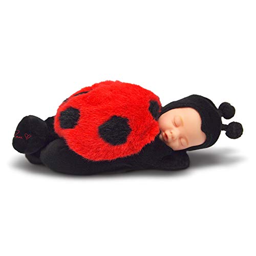 Anne Geddes 572603 Large Sleeping Baby Ladybug 12 Inch / 30 cm Doll - Bean Filled Soft Body / Muñeca Grande para Dormir Mariquita de 12 Pulgadas