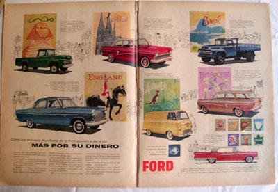 Antiguas 2 Hojas Publicidad Revista - Advertising Magazine Old 2 Sheet : COCHES FORD. Año 1959