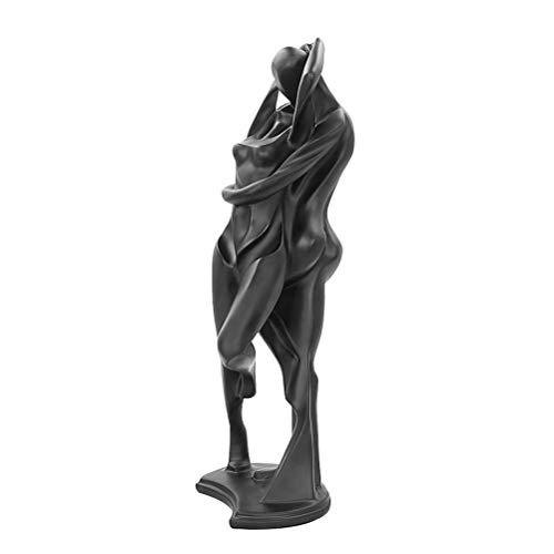 Aoneky Estatua de Pareja de Beso - Figura Decorativa de Resina, Escultura de Novios de Amor, Regalo para Parejas Novios en San Valentín Aniversario, Decoración Moderna Romántica para Casa Salón, Negro