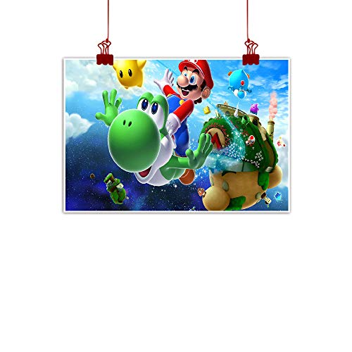 Arte minimalista de pared Super Mario 3D World Fondo Como presente Super Mario Galaxy Tour Video Game sin marco 61 x 45 cm