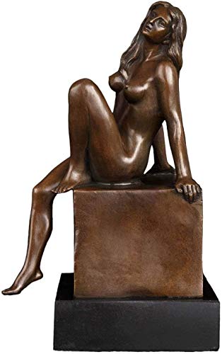 Artshom Estatua de bronce desnuda hecha a mano escultura de bronce europea firmada original de arte moderno mármol figura de bronce AH-DS-594 decoración para el hogar regalo coleccionable
