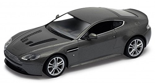 Aston Martin V12 Vantage 1:36 Scale Model Car de Welly Características Opening Doors Pull Back Go Acción Detailed Interior Authentic Paintwork (Plata)