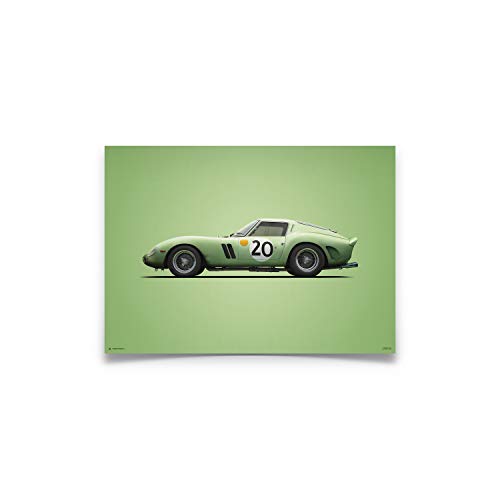 Automobilist | Ferrari 250 GTO - verde - 24h Le Mans - 1962 - Colores de la velocidad del cartel | Estándar Tamaño del cartel