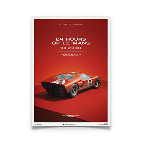 Automobilist | Ford GT40 - Dan Gurney - Rojo - 24h Le Mans - 1966 - Limited cartel | Estándar Tamaño del cartel