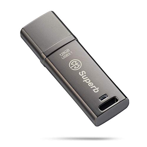 AXE Superb - Memoria USB 3.1 de 128 GB, Carcasa de Metal Premium, Velocidad de lectura de hasta 400 MB/s, Flash Drive
