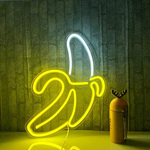 Banana Neon Signs LED Neon Lights Art Wall Luces decorativas Luces de neón para dormitorio Pared Niños Dormitorio Fiesta de cumpleaños Bar Decoración 11''x19