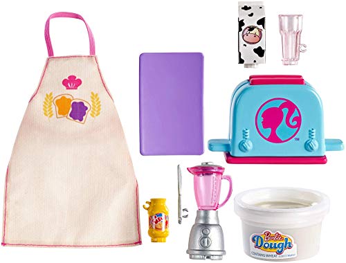 Barbie pack de accesorio pasteleria y cocina, pack de desayuno(Mattel GHK41)