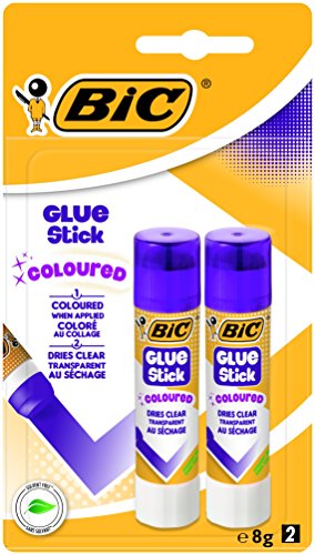 Barra de pegamento Bic, 2 unidades de 8 g, color morado Barra de pegamento Bic, 2 unidades de 8 g, color morado