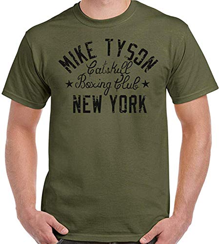 BGTEEVER Mike Tyson T-Shirt Mens Catskill Boxing Iron Club Gym Boxer MMA Training Top,Military Green,L