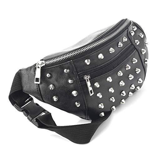 Black Colour Studded Bum Bag