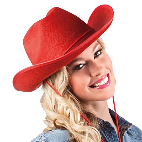 Boland - Sombrero de Vaquero para Adulto, tamaño estándar, Color Rojo (4075)