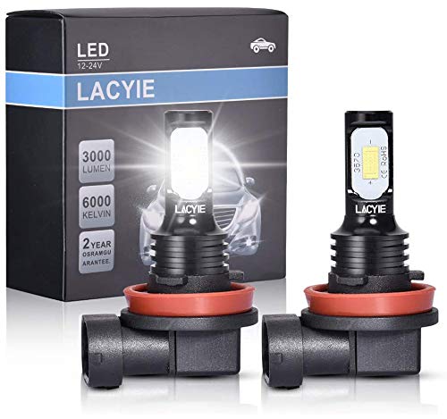 Bombilla H8/H9/H11 LED Coche, Lacyie 60W 3000 LM Xenon Blanco 6000K 12V Faros Delanteros Bombillas para Moto,IP68 Impermeable Faros Reemplazo de Halógena y Kit Xenón Garantía de 2 años Bombilla H8/H9/H11 LED Coche, Lacyie 60W 3000 LM Xenon Blanco 6000K 12V Faros Delanteros Bombillas para Moto,IP68 Impermeable Faros Reemplazo de Halógena y Kit Xenón Garantía de 2 años