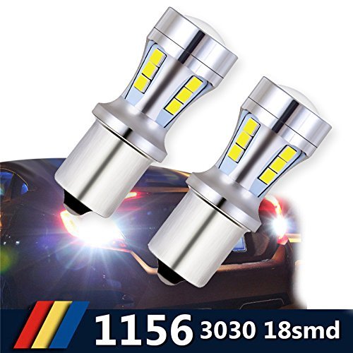 Bombillas LED BA15S 1156, luces LED de luz blanca para automóviles, 6000K 18-SMD lámpara de señales, luces de freno y marcha atrás, luces diurnas, etc.(2piezas de paquete))