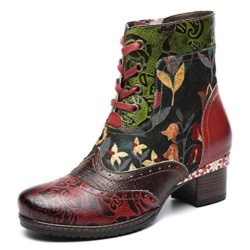 Botas de Cuero Liso,Camfosy Winter City Shoes con Tacones Planos Botas Botas con Cordones y Suela Cómoda para Pies Anchos Diseño Original Bohemian 2018 Marrón Rojo Azul Botas de Cuero Liso,Camfosy Winter City Shoes con Tacones Planos Botas Botas con Cordones y Suela Cómoda para Pies Anchos Diseño Original Bohemian 2018 Marrón Rojo Azul