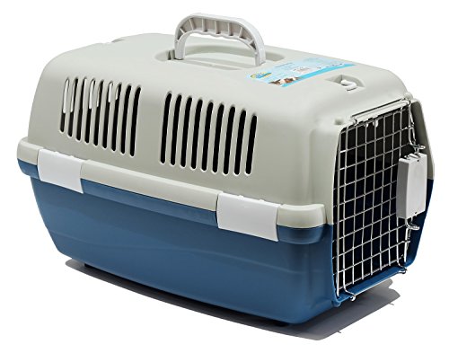 BPS (R) Transportín Rígido para Perro o Gato, Animales Domésticos, Tamaño: 48 x 30 x 28 cm (Azul)