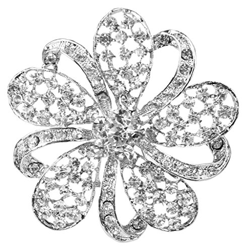 Broche Alfiler Pin Diamante Brillante Cristal Floral Para Baile De Boda Novia