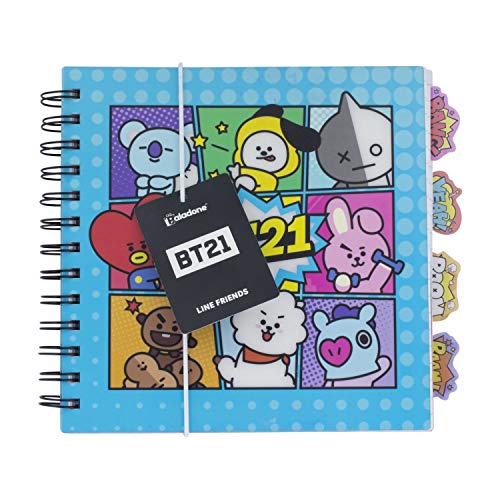 BT21 Cuaderno con divisores – 200 páginas a rayas – Producto oficial de BTS