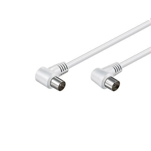 CABLEPELADO Cable Antena de TV de 75 Ohm acodado 2.5 M Blanco CABLEPELADO Cable Antena de TV de 75 Ohm acodado 2.5 M Blanco