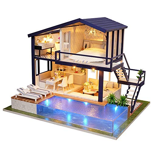 Cafopgrill Kit de casa de mu?ecas en Miniatura de Bricolaje, casa Verde con Muebles y LED, Kit de casa de mu?ecas de Madera, el Mejor Adorno Decorativo para ni?os peque?os(Without Dustcover) Cafopgrill Kit de casa de mu?ecas en Miniatura de Bricolaje, casa Verde con Muebles y LED, Kit de casa de mu?ecas de Madera, el Mejor Adorno Decorativo para ni?os peque?os(Without Dustcover)