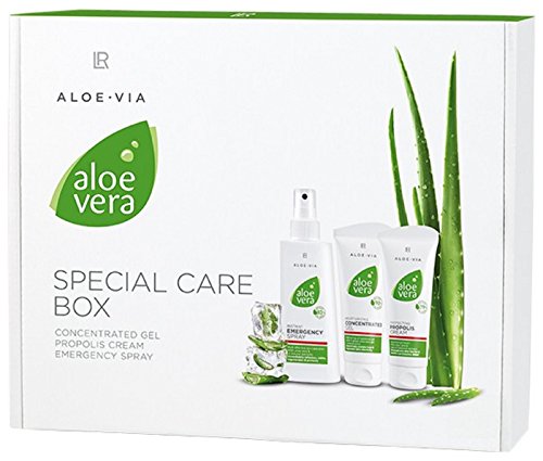Caja de cuidado especial LR Aloe Via de aloe vera (gel concentrado, crema de propóleo, spray de emergencia)