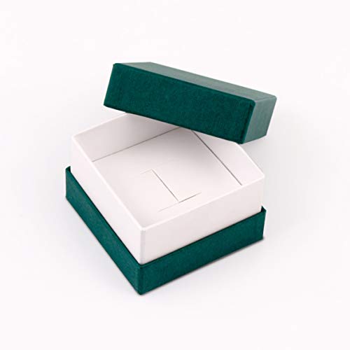 Caja para regalo caja verde de 7x7x5 cm set de 5 cajas, ideal para bisuteria, brazaletes, anillos y pendientes, para ocasión especial (verde & blanco)