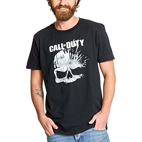 Call of Duty para Hombre de la Camiseta de algodón Negro cráneo - XL