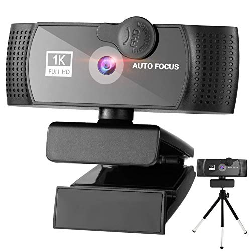 Cámara web HD 1080P con micrófono Webcam cubierta de privacidad, trípode, portátil, computadora, cámara web Plug and Play de sobremesa para transmisión en vivo, chat de vídeo, conferencia,