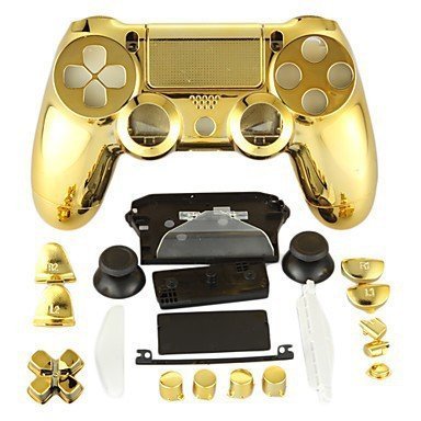 Canamite® - Funda cromada para mando de PS4 Playstation 4 Dualshock, PS4, dorado