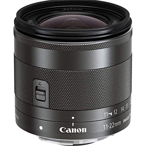 Canon EF-M 11-22mm f/4-5.6 IS STM - Objetivo para Canon (Distancia Focal 18-35mm, Apertura f/4-32, Zoom óptico 2X,estabilizador, diámetro: 55mm) Negro
